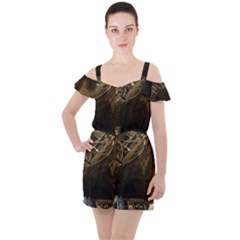 15667039605783656197414003375191 Ruffle Cut Out Chiffon Playsuit