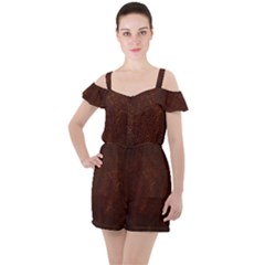 Leather To Leather 4 Ruffle Cut Out Chiffon Playsuit by skindeep