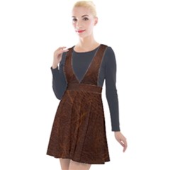 Leather To Leather 4 Plunge Pinafore Velour Dress by skindeep