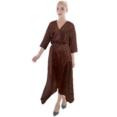 Leather To Leather 4 Quarter Sleeve Wrap Front Maxi Dress