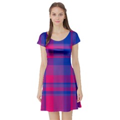 Bisexual Plaid Short Sleeve Skater Dress by NanaLeonti