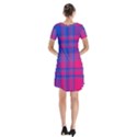 Bisexual plaid Short Sleeve V-neck Flare Dress View2