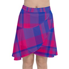 Bisexual Plaid Chiffon Wrap Front Skirt by NanaLeonti