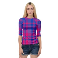 Bisexual Plaid Quarter Sleeve Raglan Tee