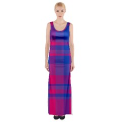 Bisexual Plaid Thigh Split Maxi Dress by NanaLeonti