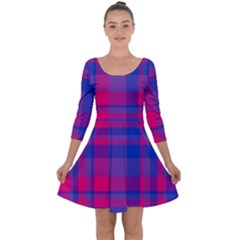 Bisexual Plaid Quarter Sleeve Skater Dress by NanaLeonti