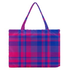 Bisexual Plaid Zipper Medium Tote Bag by NanaLeonti