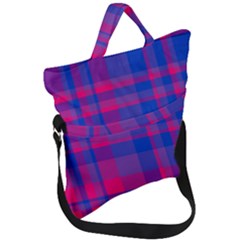 Bisexual Plaid Fold Over Handle Tote Bag by NanaLeonti