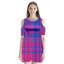 Bisexual plaid Shoulder Cutout Velvet One Piece View1