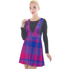 Bisexual Plaid Plunge Pinafore Velour Dress by NanaLeonti