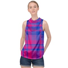 Bisexual Plaid High Neck Satin Top by NanaLeonti