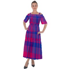 Bisexual Plaid Shoulder Straps Boho Maxi Dress 