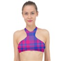 Bisexual plaid High Neck Bikini Top View1