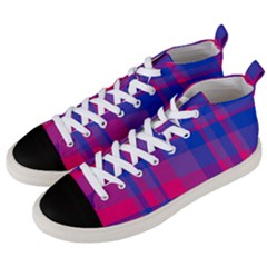 Bisexual Plaid Men s Mid-top Canvas Sneakers