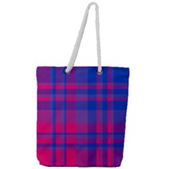 Bisexual Plaid Full Print Rope Handle Tote (large) by NanaLeonti