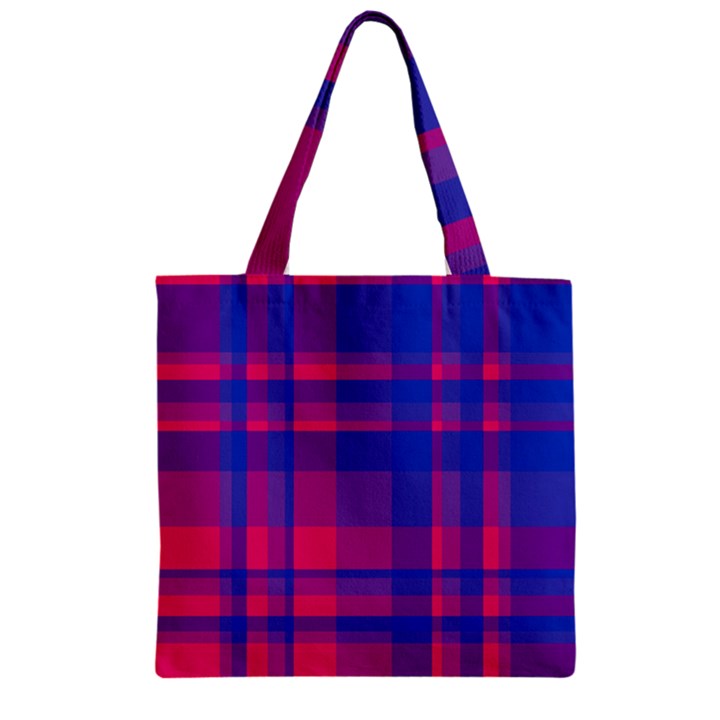 Bisexualplaid Zipper Grocery Tote Bag