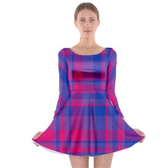 Bisexualplaid Long Sleeve Skater Dress