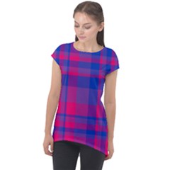 Bisexualplaid Cap Sleeve High Low Top by NanaLeonti