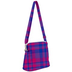 Bisexualplaid Zipper Messenger Bag by NanaLeonti