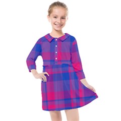 Bisexualplaid Kids  Quarter Sleeve Shirt Dress by NanaLeonti