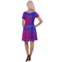 Bisexualplaid Cap Sleeve Velour Dress  View2