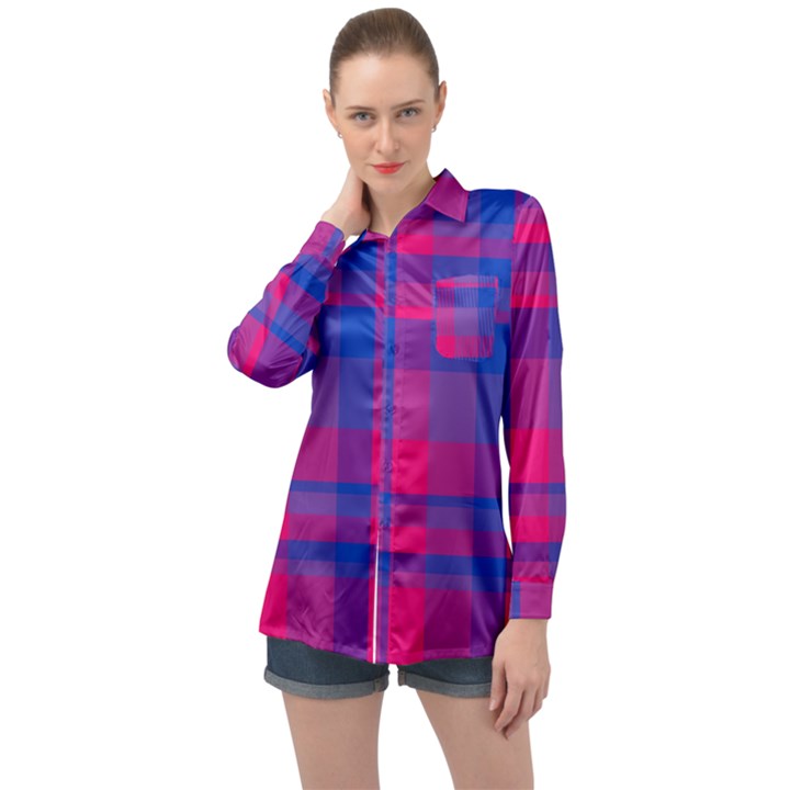 Bisexualplaid Long Sleeve Satin Shirt