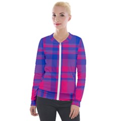 Bisexualplaid Velour Zip Up Jacket by NanaLeonti