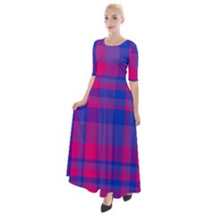 Bisexualplaid Half Sleeves Maxi Dress