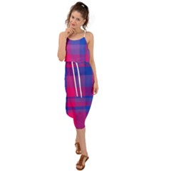 Bisexualplaid Waist Tie Cover Up Chiffon Dress