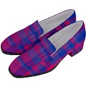 Bisexual plaid Women s Chunky Heel Loafers View2