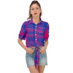 Bisexual Plaid Tie Front Shirt 