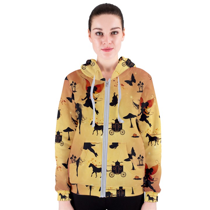 Cute Fairy Tal Pattern Women s Zipper Hoodie