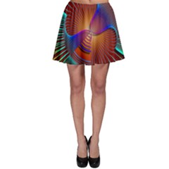 Lines Rays Background Light Rainbow Skater Skirt by Bajindul