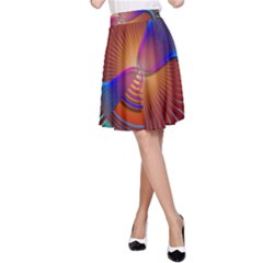 Lines Rays Background Light Rainbow A-line Skirt by Bajindul