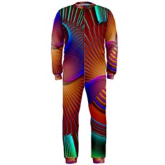 Lines Rays Background Light Rainbow Onepiece Jumpsuit (men) 