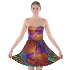 Lines Rays Background Light Rainbow Strapless Bra Top Dress by Bajindul