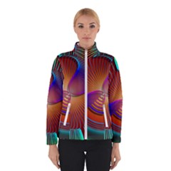 Lines Rays Background Light Rainbow Winter Jacket