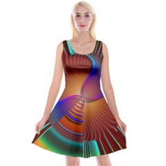 Lines Rays Background Light Rainbow Reversible Velvet Sleeveless Dress