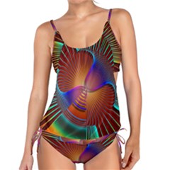 Lines Rays Background Light Rainbow Tankini Set by Bajindul