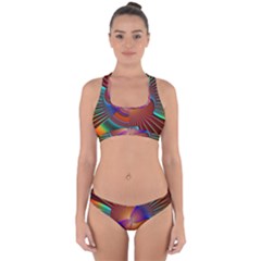 Lines Rays Background Light Rainbow Cross Back Hipster Bikini Set by Bajindul