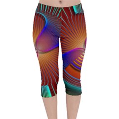 Lines Rays Background Light Rainbow Velvet Capri Leggings 