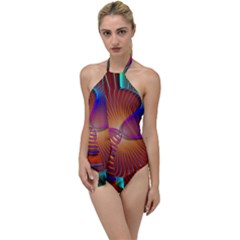 Lines Rays Background Light Rainbow Go With The Flow One Piece Swimsuit by Bajindul