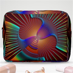 Lines Rays Background Light Rainbow Make Up Pouch (large) by Bajindul