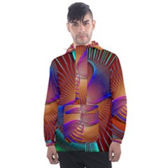 Lines Rays Background Light Rainbow Men s Front Pocket Pullover Windbreaker