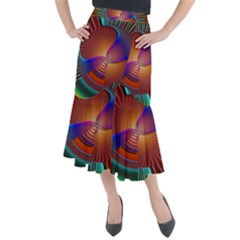 Lines Rays Background Light Rainbow Midi Mermaid Skirt