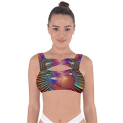 Lines Rays Background Light Rainbow Bandaged Up Bikini Top by Bajindul