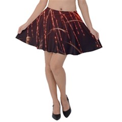 Fireworks Red Orange Yellow Velvet Skater Skirt