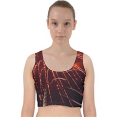 Fireworks Red Orange Yellow Velvet Racer Back Crop Top