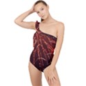 Fireworks Red Orange Yellow Frilly One Shoulder Swimsuit View1