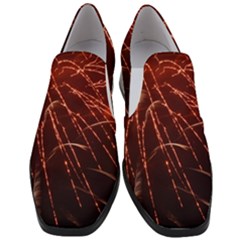 Fireworks Red Orange Yellow Women Slip On Heel Loafers by Bajindul